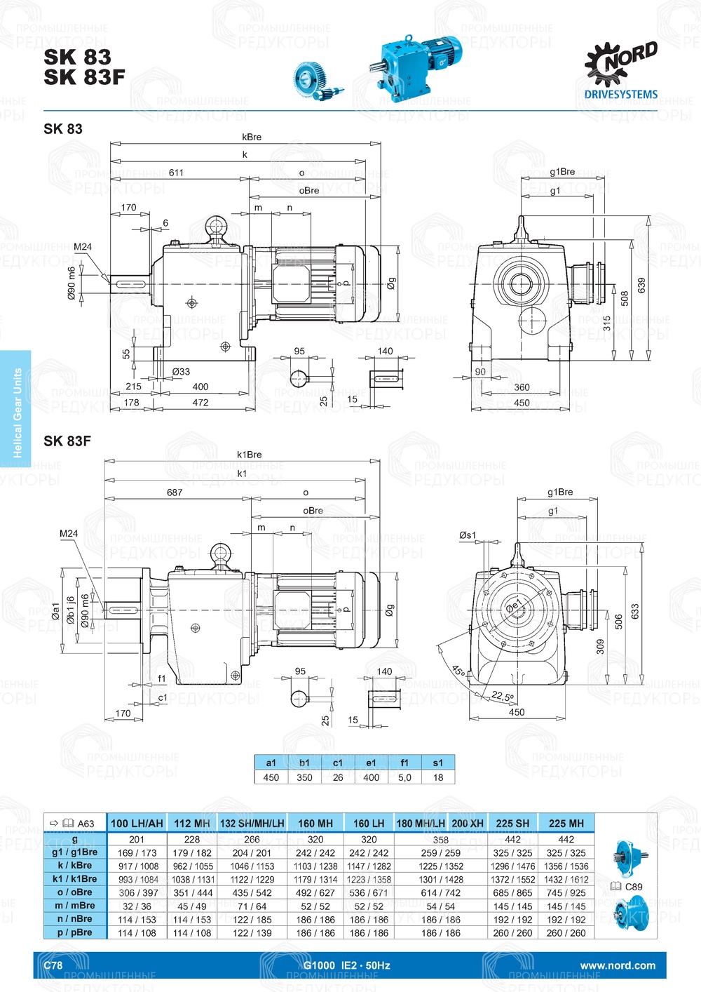 Мотор-редуктор Nord SK 83 Nord SK 83